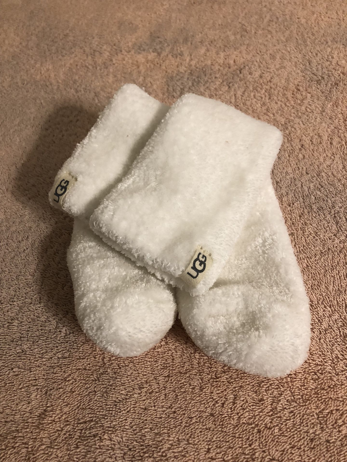 UGG White Plush Women’s Slipper Socks