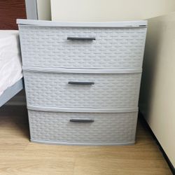 Sterilite 3 Drawer Wide Weave Tower White