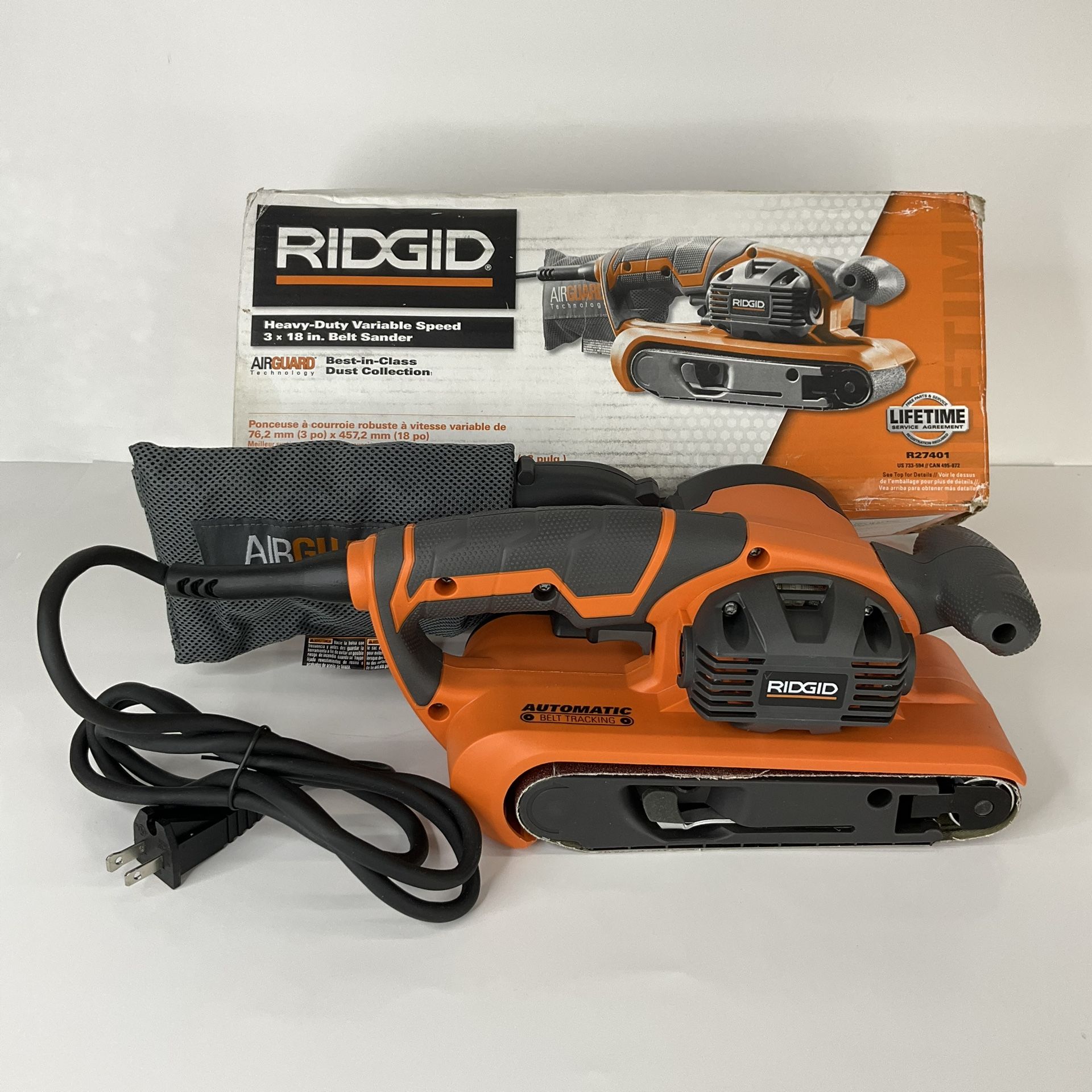 Ridgid Heavy Duty Variable Speed 3x18” Belt Sander - Open Box
