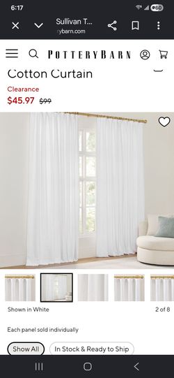 Room Darkening Curtains, White