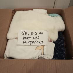 Box Of 0-3;3-6 Months Baby Girl Cold Season+ Free Baby Shower Seat