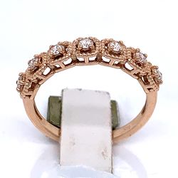 0.25 carat round diamonds wedding anniversary ring in solid 14k rose gold size 6.5