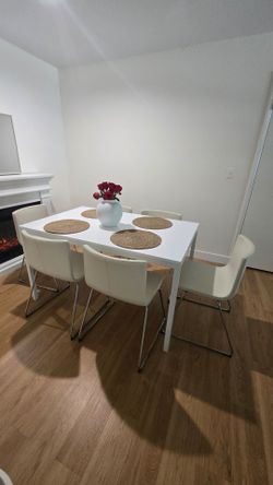 Selling White IKEA chairs and dining table