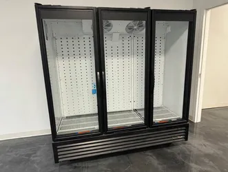 True FLM-81 3-Door Glass Commercial Cooler - 81in, R-290