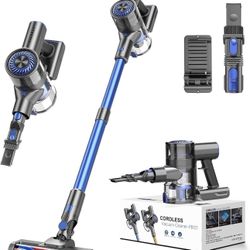 Cordless Vacuum Cleaner with 80000 RPM High-Speed Brushless Motor, 2600mAh Powerful Lithium Batteries, 5 Stages High Efficiency Filtration, Up to 40 M