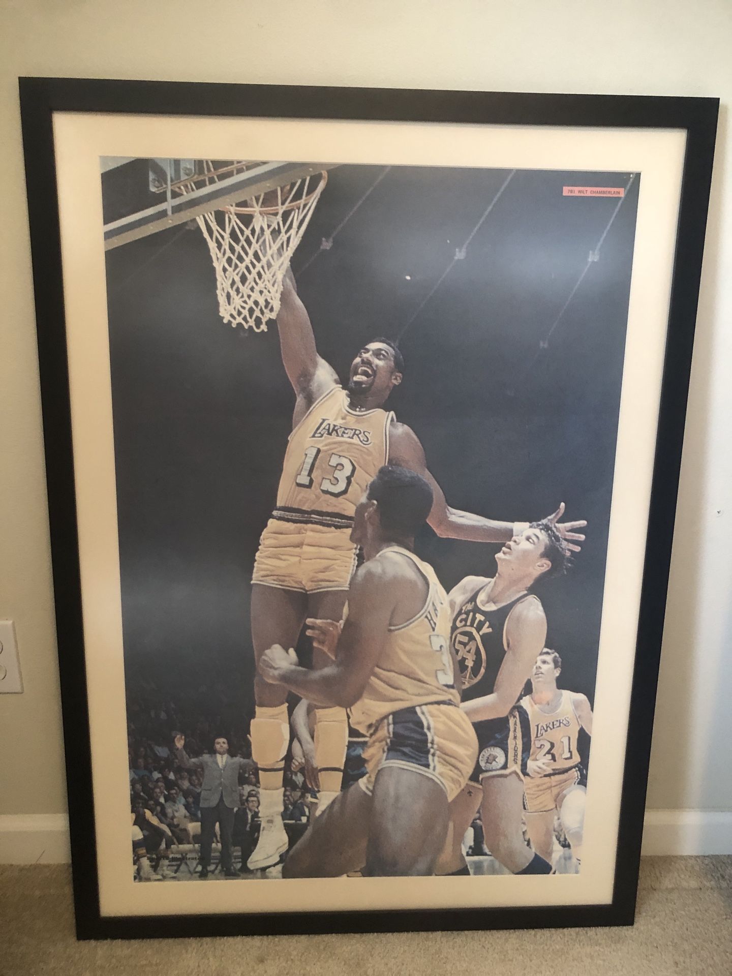 Gallery Framed RARE Wilt Chamberlain Lakers Poster