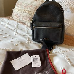 New Coach Black Mini  Backpack-paid $325