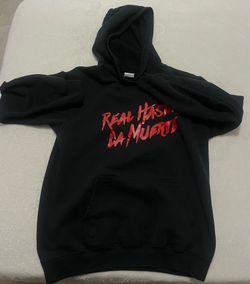 RHLM Real Hasta La Muerte Hoodie Black Red Size S Streetwear