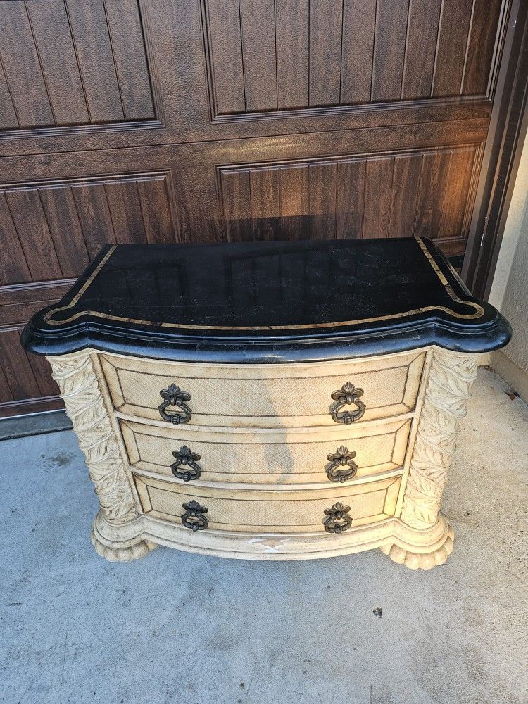 Bombay Dresser With Black Marble Top