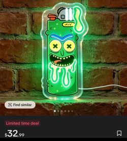 Slime Monster Pickle Lighter Neon Sign