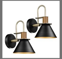HWH Wall Sconces Set of Two, HWH Modern Sconce Wall Lighting, 1-Light Black Barn Vanity Light