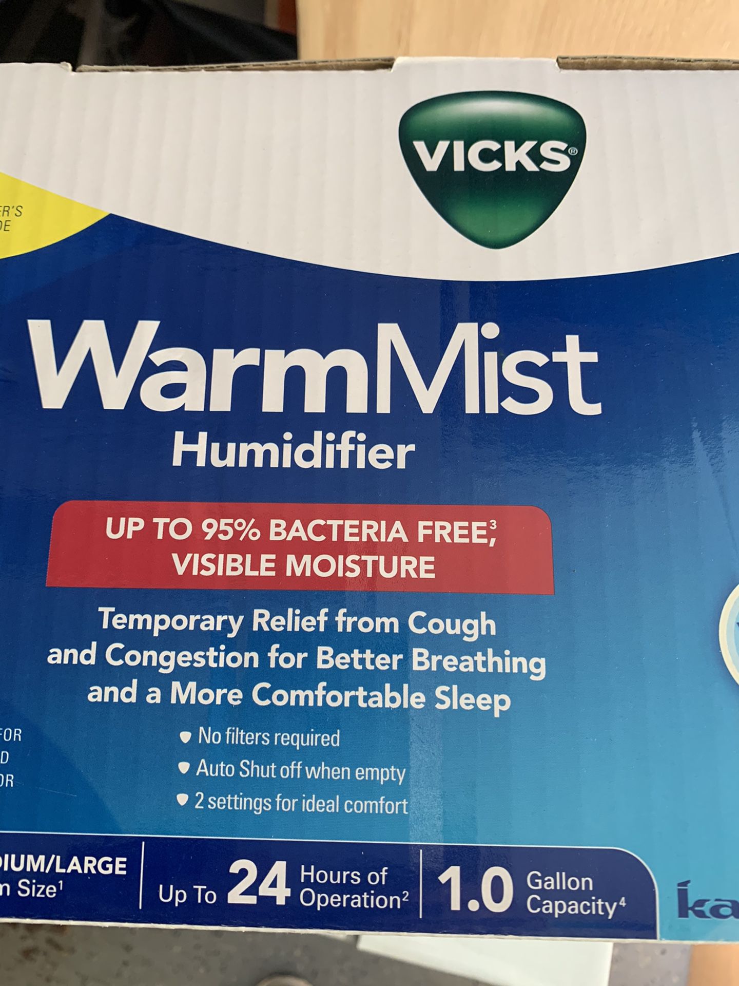 Warm mist humidifier 1 gallon