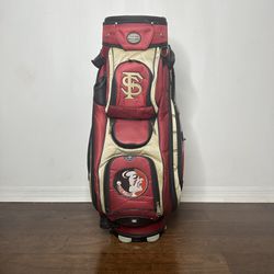FSU Cart Bag, Excellent Condition, 10 Clean Pockets, 14 Club Slots, Separate Slot For Putter, Built In Cooler