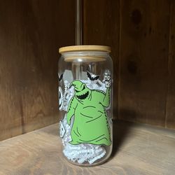 Customized Glass Can Oogie Boogie From The Nightmare Before Christmas