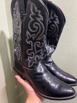 Justin Classic Men's Buck Black Western Cowboy Boot R Toe Size 13