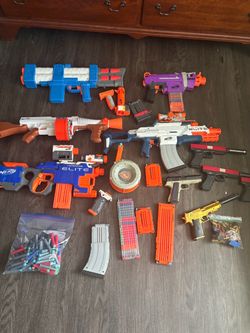 Nerf Gun Lot with Blasters and Accessories