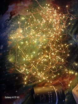 Copper curtain twinkling lights