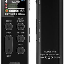 60H Voice Recorder with Playback, XIXITPY 64GB Audio Recorder with Port USB C, 750 Hours of Storage and 60 Hours of Continuous Recording, Voice Activa