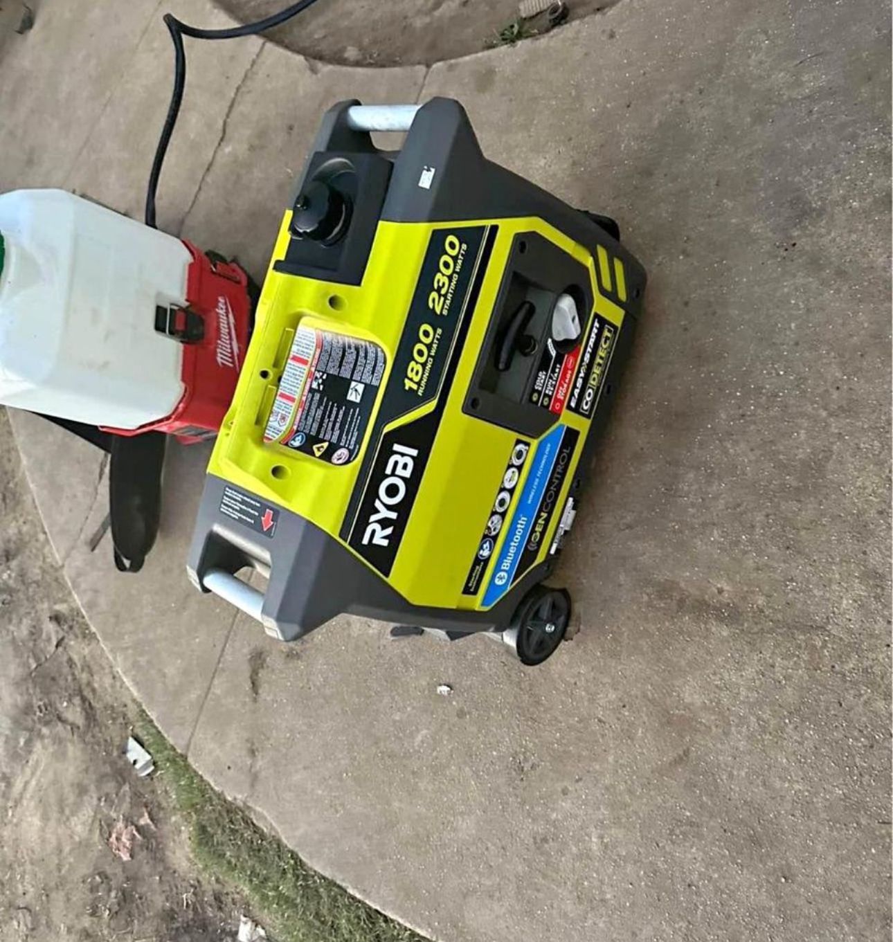 RYOBI 2,300-Watt Recoil Start Bluetooth Super Quiet Gasoline Powered Digital Inverter Generator with