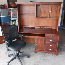 Office Table & Chair With Desk Hutch