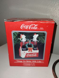 1991 Enesco Coca-Cola Things Go Better with Coke Holiday Christmas Tree Ornament