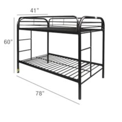 Black Twin Metal Bunk Beds 