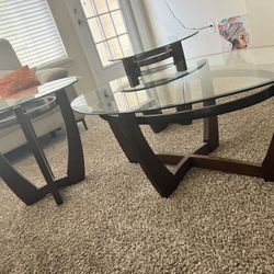 Rooms To Go 3-Piece Glass Coffee & End Table Set — Modern Elegance! 