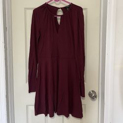 Red midi-length full sleeves dress size L