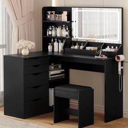 Brand New, Never Used, L-shaped Vanity (Black)