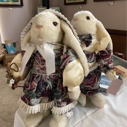 Pair Of Beautiful Standing Collectible Tilly Bunnies