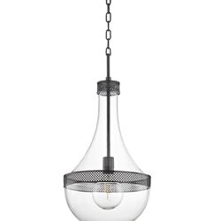 NEW! Hudson Valley Lighting 1814-OB Hagen 1-W Pendant - 14” Wide X 29.25” High, Old Bronze