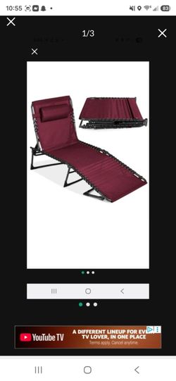 Patio Chaise Lounge Chair, Outdoor Portable