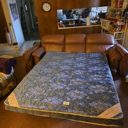 (REAL LEATHER) Lazy Boy Sofa Bed 