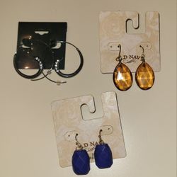 3 Sets Of Earrings
