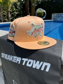 Size 7 1/8 New Era Anaheim Angels 40th Season Mint UV (Peach)