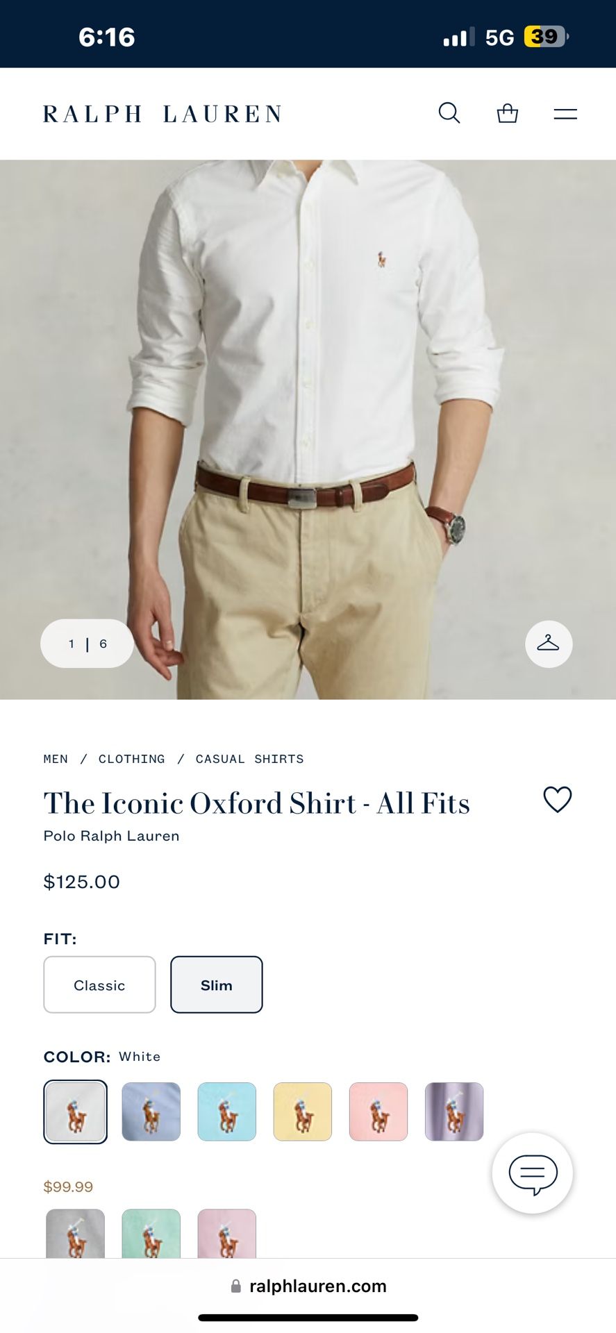 Ralph Lauren The Iconic Oxford Shirt XL White