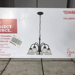5 Light Chandelier Bronze