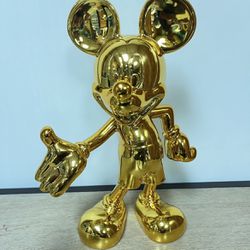 Brand New Gold Mickey Fiberglass Sculpture 11" inch in Candy Chrome Color