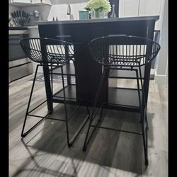 Black Bar Stools (Set Of 2)!!