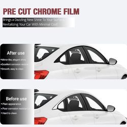 Side Window Trim Chrome Delete Vinyl Wrap Overlay fit for 2018 2019 2020 2021 2022 Honda Accord Accessories with Blackout Film Gloss Black Kits AFTER