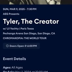 Tyler The creator ticket 