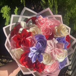 Eternal Rose, Dahlia, And Plumeria Bouquet 
