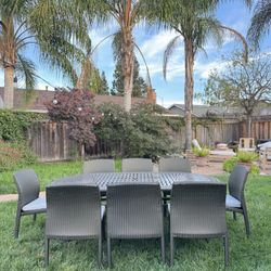 Tropitone Outdoor Patio Dining Table Set With 8 Chairs 