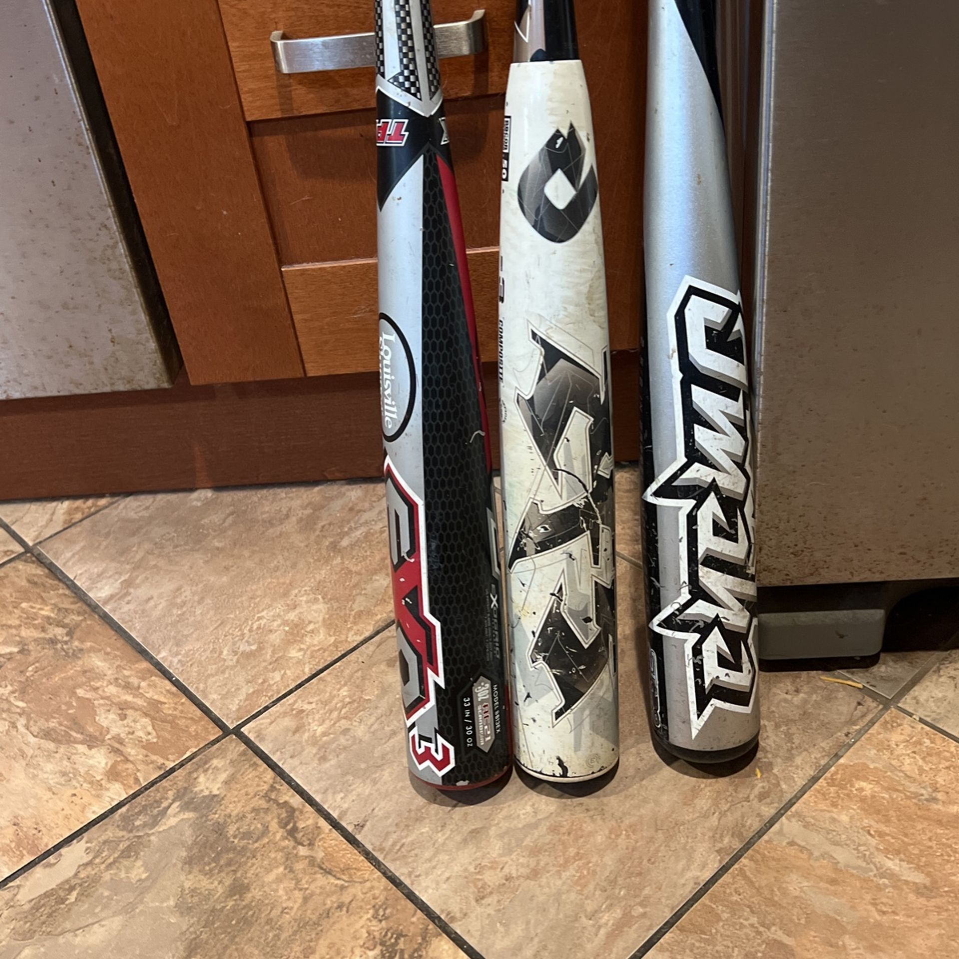 DeMarini CF5, TPX Omaha, TPX Exo 3. BBCOR
