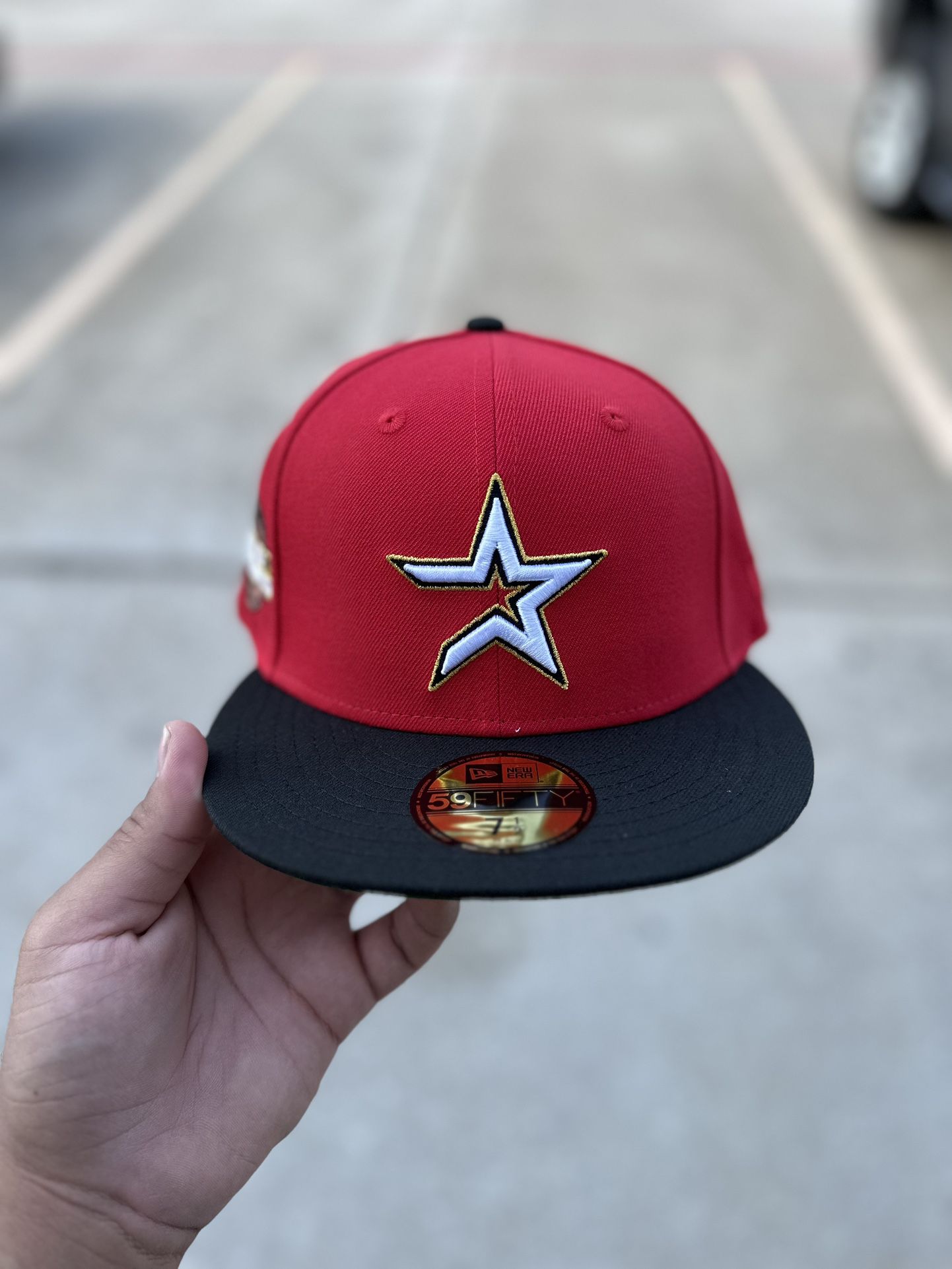 Houston Astros Fitted Hat Dreams Red Broken Star 7 1/2 for Sale in