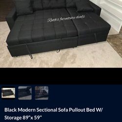 150 0bo L-Shaped Pull-Out Sleeper Sectional Sofa/Storage Chaise