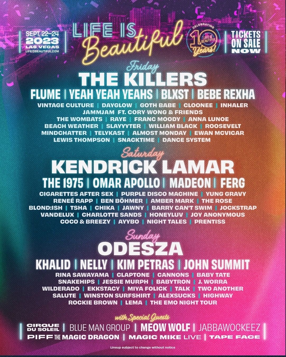 Life Is Beautiful Las Vegas Music Festival 3 Day GA Tickets