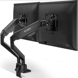 EVEO Premium Dual Monitor Mount 14"-32” Dual Monitor Arm VESA Bracket Adjustable Height Gas Spring Dual Monitor Stand,