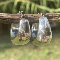 Chunky Silver Hoop Earrings .925