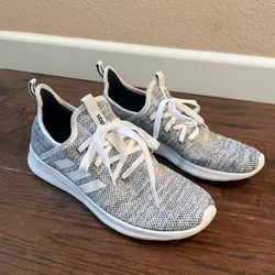 Adidas Women’s Knit Running Shoes, Size 8.5, Cloud foam Sneakers 